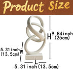 10" Modern Abstract Ribbon Decorative Sculpture, Knot Sculptures,Home Decor,Coffee Table Statues,Dining Living Room Desk Decor（White）