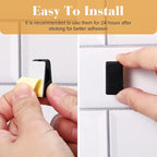 30 Pieces Self-Adhesive Clips Wall Tapestry Clips Sticky Plastic Photo Small Hanging Spring for Poster Photo Wall Teacher Student Home Applications(Black)