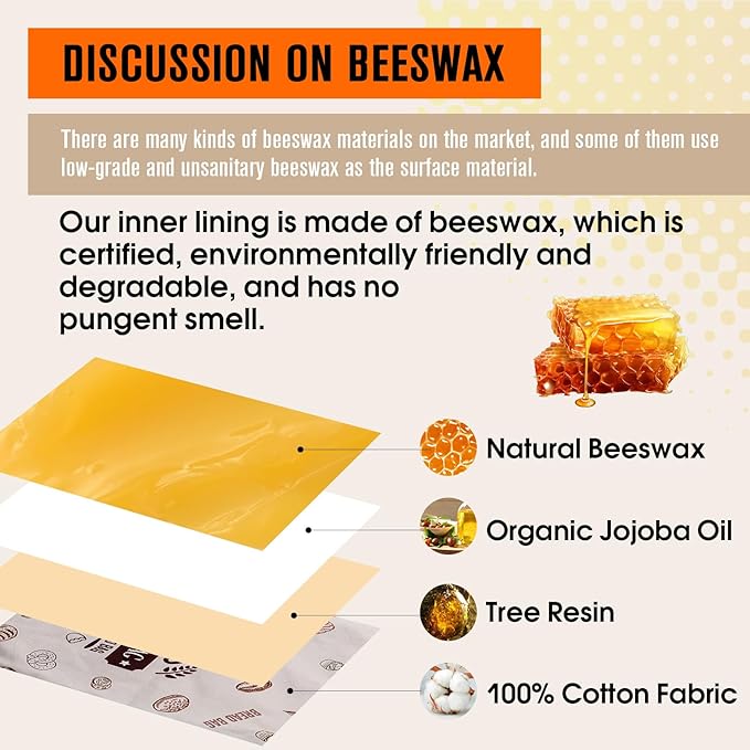 2 Pack Beeswax Bread Bags for Sourdough,Reusable Cotton Beeswax Bag for Homemade Bread, Keep Your Loaf Fresh, Extra Large and Easy to Clean Cotton Storage Bag 17x13 Inch
