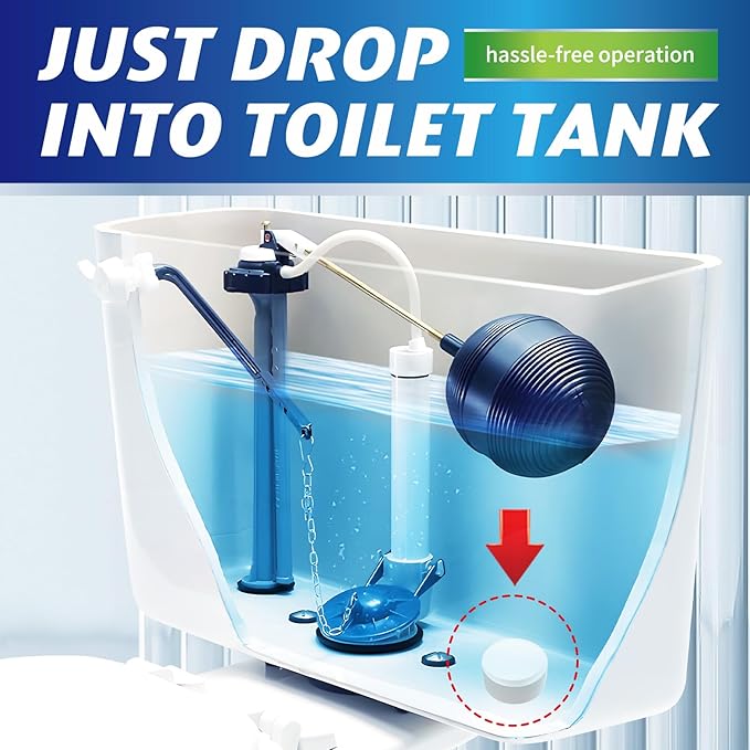 Toilet Bowl Cleaner Tablets - 40 PCS Automatic Bleach Toilet Cleaner Tablets, Slow-Releasing Deodorizing & Descaling, Powerful Bathroom Tank Cleaner