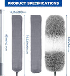 4 Pcs Dusters for Cleaning, 2 in 1 Microfiber Dusters and Retractable Gap Dust Cleaner with 1 Microfiber Dusting Cloths Long Handle 30-100 Inches Extension Pole for Ceiling Fan Cleaning Supplies