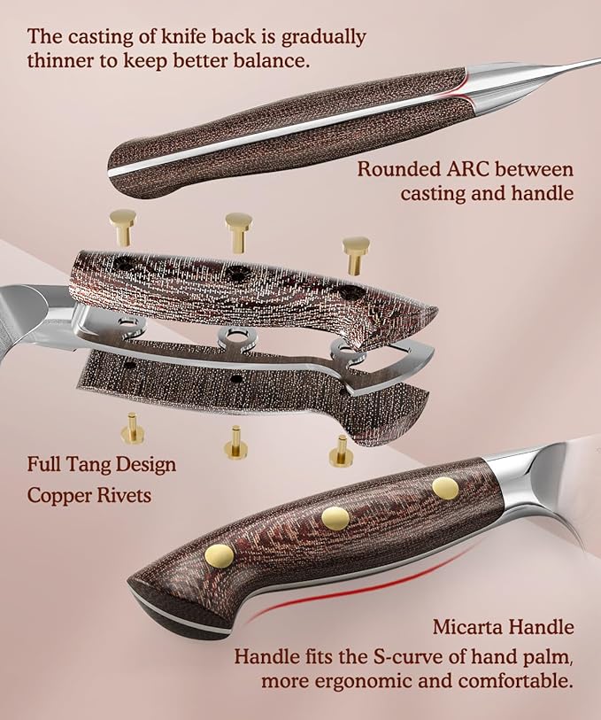 HEZHEN Meat Cleaver Knife,7 Inches, 67 Layers Damascus Steel Kitchen Knife, Professional Cleaver Knife for Meat and Vegetable Cutting, Ultra Sharp, Ergonomic Micarta Handle, Gift Packing