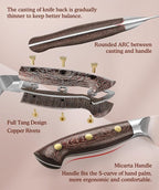 HEZHEN Meat Cleaver Knife,7 Inches, 67 Layers Damascus Steel Kitchen Knife, Professional Cleaver Knife for Meat and Vegetable Cutting, Ultra Sharp, Ergonomic Micarta Handle, Gift Packing