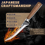 Huusk Boning Knife 6 Inch Fillet Knife for Meat Brisket Trimming Knife Japan Hand Forged Deboning Knives Full Tang Meat Cutting Butcher Knife for Kitchen Cooking BBQ