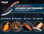 Huusk Japanese Knife Set 6pcs, Kitchen Knife Set with Gift Box, Butcher Knife Set for Meat Cutting, Cooking Knife Set with Meat Cleaver, Chef Knives Set Professional, Cool Mens Knife Gift Set