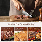 HEZHEN 5.3 Inch Steak Knives, Non Serrated Steak Knife Set of 4, German Steel Steak Knife Set,Professional Straight Sharp Edge Knives - Full Tang Ergonomic Handle