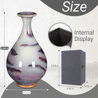 Ceramic Vase Living rRoom Home Decoration Ornament Hand-Painted Landscape Flower Vase Art Collectible (8.47x4.72in)