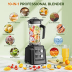 Blenders for Kitchen, Smoothie Blender - Professional Countertop Blenders with 68oz Dishwasher-Safe Pitcher, Ice Crusher for Frozen Drinks & Smoothies, BPA Free, Black
