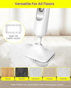 Steam Mop for Floor Cleaning, Effortless Ergonomic Design Floor Steamer for Hardwood and Tile, Adjustable Steam Modes, 1500W High Power, 16.4ft Cord, 400Ml XL Tank, 2 Washable Pad