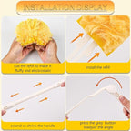 Duster Refills Compatible with Swiffer Duster, 360 Heavy Duty Multi Surface Duster Replacement with 1 Short Handle and 3FT Extenda Handle for Cleaning Furniture, Blind, Ceiling Fans(yellow-360-40pack)