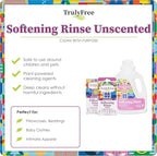 Fabric Softening Conditioner for Clothes| Safe for Babies & Kids with Sensitive Skin | Plant-Based | Includes 4 Refills | Unscented Rinse(200 Loads)