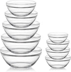 Sweejar Glass Mixing Bowls Set(set of 9),Nesting Bowls for Space Saving Storage,Great for Cooking,Baking,Prepping,Stackable Bowl Set…