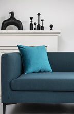 Turquoise Throw Pillow Covers 2 Pack 20 x 20 Inch Cozy Soft Velvet Square Decorative Pillow Cases, Lumbar Toss Pillow Shams, Euro Cushion Covers for Farmhouse, Couch, Sofa, Bed