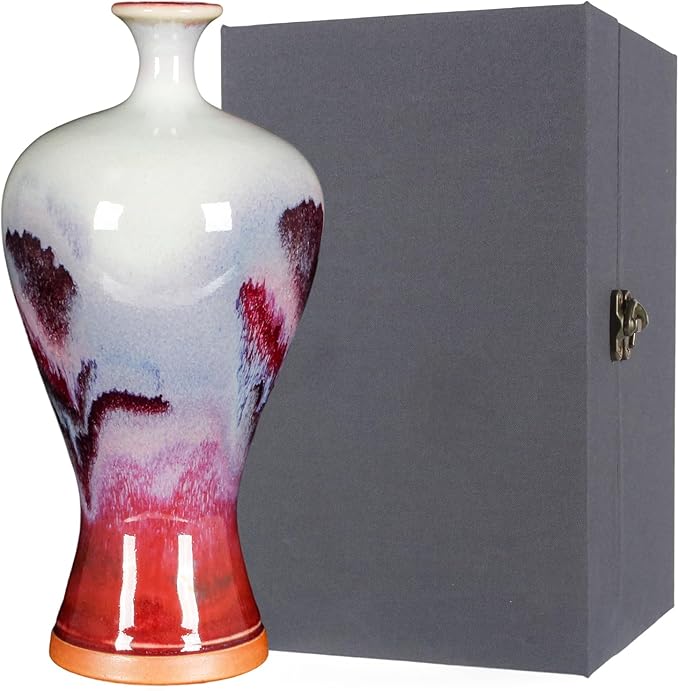 Ceramic vVase Living rRoom Home Decoration Ornament Hand-Painted Landscape Flower Vase Art Collectible (8.67 x 4.72in)