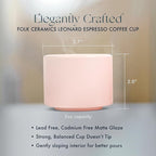 Folk Ceramics Leonard Ceramic Espresso Cups | Modern Stackable Demitasse Mugs for Espresso | Thick Walled, Handleless, Durable, Dishwasher & Microwave Safe | Set of 2, 3oz | Pale Pink