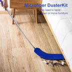 Dusters for Cleaning, 9 in 1 Kit 100” Feather Duster with Extension Pole, Retractable Bendable Washable, Cobweb Duster Chenille Gap Dust Brush Blind Duster for Cleaning High Ceiling Fans