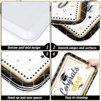 3Pcs Graduation Serving Trays 13 x 10 Inch Bachelor' s Hat Diploma Glitter Reusable Platter Congrats Grad Serving Dishes for Graduate Party Sharing Snacks Fruit Dessert