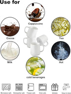 T-WARE 16 Oz Coffee Mugs, Matte White Speckled Mug Set of 4, Ceramic Mugs Coffee, Solid Color Coffee Cups Ceramic