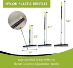 Room Groom Carpet Rake and Groomer with Telescoping 54 Inch Adjustable Handle, Portable Design, Carpet Brush Ideal for Pet Hair, Refreshing High Pile Carpets, Rugs, and Artificial Turf