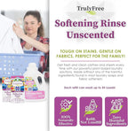 Fabric Softening Conditioner for Clothes| Safe for Babies & Kids with Sensitive Skin | Plant-Based | Includes 4 Refills | Unscented Rinse(200 Loads)