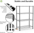 1000 lbs Storage Shelving Steel Heavy Duty 4-Tier Utility Shelving Unit Steel Organizer Wire Rack for Home,Kitchen,Office (13.7" D x 29.5" W x 47.2" H)