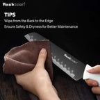 Wanbasion 16Pcs Kitchen Knife Block Set with Sharpener, Sharp Kitchen Knives Set with Block, Stainless Steel Knife Set with Block Dishwasher Safe White