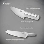 Kitchen Knife Set, Japanese Stainless Steel Knife Block Set with Built-in Sharpener, Sharp Knives with Non-slip Ergonomic Handle - Dishwasher Safe, Home Essential Gifts