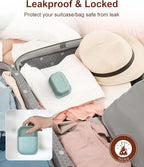 Quatish Leakproof Soap Dish with Lid & Draining Layer, Shatterproof Travel Bar Soap Holder Case Container, Portable Travel Size Toiletries Essentials for Camping, Gym, Bathroom, Greygreen