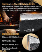 XINZUO 7.3 Inch Hand Forged Butcher Knife With Sheath,67-Layer Damascus Steel With 7Cr17Mov Core Big Knife For Meat Cleaver Cutting Vegetable Cleaver For Kitchen,Camping