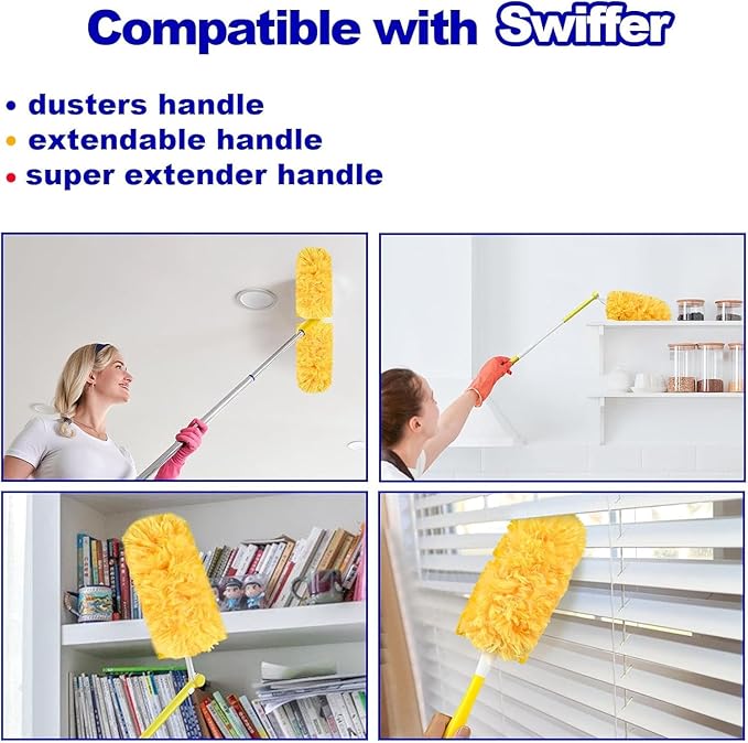 36-Pack Duster Refill Compatible with Swiffer Duster 360 Degree Disposable Heavy Duty Dusters with Handle for Cleaning