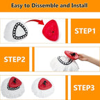 8-Pack Spin Mop Replacement Heads for O Cedar, 100% Microfiber Mop Head Replacement Fits Triangle Mop Replace, Easywring 1-Tank System, 360 Degree Spin Refill for Easy House Cleaning Floor Mopping