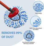 Mop Head Replacement for OCeda RinseClean 2 Tank System, Microfiber Mop Refills Include 3 Cedar Spin Mop Replace Heads, 1 Extra Mop Replacement Base