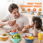 Wheat Straw Bowls Set of 6/12, Unbreakable Lightweight Bowls Set - Microwave & Dishwasher Safe, Reusable for Serving Soup, Oatmeal, Ramen & Salad (6, 60 oz)