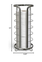 BROOKSTONE, Shiny Chrome Toilet Paper Holder, Freestanding Bathroom Tissue Organizer, Minimalistic Storage Solution, Modern & Stylish Design [Holds MEGA Rolls]