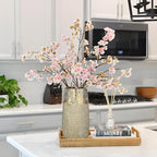 10.2" Ceramic Flower Vintage Vase - White & Gold Textured Metal Ceramic Vase for Farmhouse Modern Home Decor Pampas Grass Centerpieces Living Room Bedroom Office Decoration