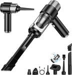 Mini Vacuum Cleaner, 16000PA Car Vacuum Cleaner Portable Cordless with LED Light, 4 in 1 Air Duster and Handheld Small Vacuum Rechargeable for Car, Home, Office, Pet（Black）