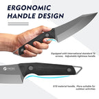 FINTISO 14C28N Steel Viking Knife, Japanese Butcher Knife with G10 Handle, Ultra Sharp Meat Cleaver Boning Knives for Meat Cutting, Outdoor Kitchen Chef Knives Best Gift (Red)