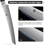 FINTISO Bread Knife 10 Inch, Serrated Bread Cutter with Razor Sharp Japanese High Carbon Stainless Steel Blade & G10 Ergonomic Handle, Wavy Edge Knife for Bread, Cake & Pastries, Ideal Baking Gift