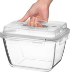 Razab 17 Cups / 132 Oz / 3900ml Large Glass Food Storage Containers with Lids - Leakproof, BPA-Free Large Meal Prep Container Ideal for Roasting Turkey, Store Leftover - Microwave & Oven Safe