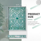 MAONAME Rectangular Decorative Tray, Plastic Serving Tray with Handles, Modern Green Trays for Ottoman, Coffee Table Trays for Living Room, Home Decor, 15.7" x 11.8" x 1.6"