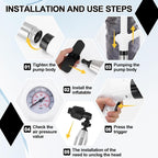 Toilet Plunger Drain Clog Remover, High Pressure Air Drain Remover Tool with Real-Time Barometer, Stainless Steel Clog Toilet Cleaner for Bathroom Kitchen Commercial Floor Sink(White)