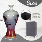 Ceramic vVase Living rRoom Home Decoration Ornament Hand-Painted Landscape Flower Vase Art Collectible (8.67 x 4.72in)