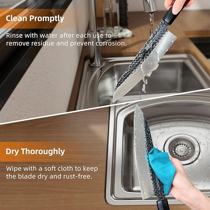 FINDKING Dynasty Series Japanese Chef Knife, Professional Kitchen Knife, 9Cr18MoV High Carbon Steel Blade, African Rosewood Octagonal Handle, Sharp, for Meat Cutting, 8 Inches