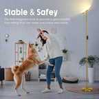 JOOFO Floor Lamp,30W/2400LM Sky LED Modern Torchiere 3 Color Temperatures Super Bright Floor Lamps-Tall Standing Pole Light with Remote & Touch Control for Living Room,Bed Room,Office (Brushed Gold)