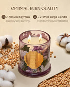 M&SENSE Lilac Rose Scented Candles, Natural Plant-Based Soy Candles Non Toxic, Relaxing Aromatherapy Candles for Bath Spa, 2 Wick 12.7oz Large Jar Candle 75 Hour Long Lasting Burn