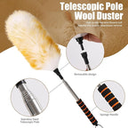 Wool Dusters with Extension Pole Lambswool Feather Duster for Cleaning,Ceiling Fan,Furniture,Blinds