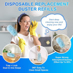30 Count Dusters Refills with 1 Handle, Multi-Surface Disposable Duster, 360 Heavy Duty Duster Refills, Microfiber Duster kit, for Cleaning Home, Blinds, Fans, Corners