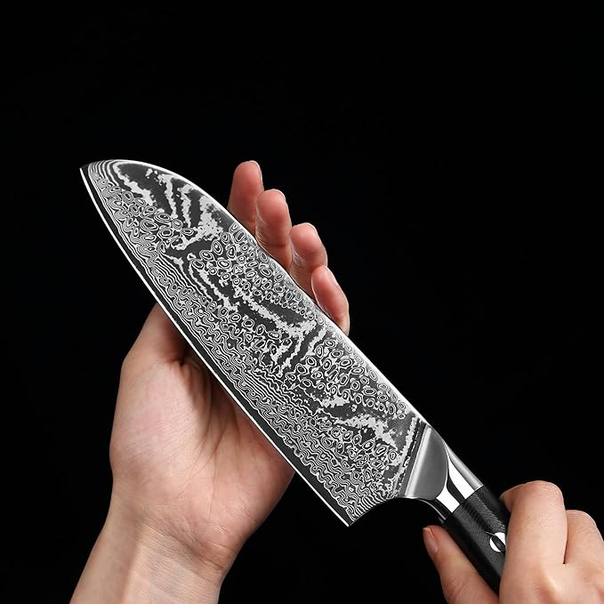 Wakoli NIT Santoku Knife – 7.1-Inch Professional Damascus Kitchen Knife | 67-Layer VG10 Core Steel Blade | Ergonomic G10 Handle | High-Performance Japanese-Style Chef’s Knife in Gift Box