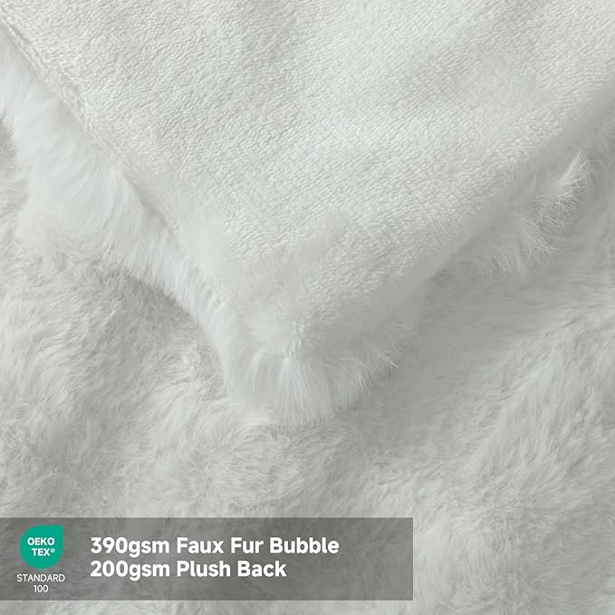 Heated Blanket Electric Queen- 84"x90" Soft Thick Bubble Electric Blanket for Sofa with 5 Heat Levels & 10 Hours Auto-Off Overheat Protection, Warm Cozy Gifts, Cream