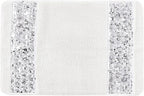 Zahari Home Sinatra Modern Bathroom Rug Classic Luxury Bath Rug Contemporary Decor Stylish Bath Mat for Shower Unique Design White Bathroom Rug Bath Shower Tub Decor Bling